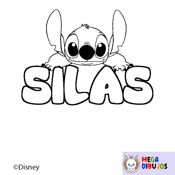 Coloraci&oacute;n del nombre SILAS - decorado Stitch