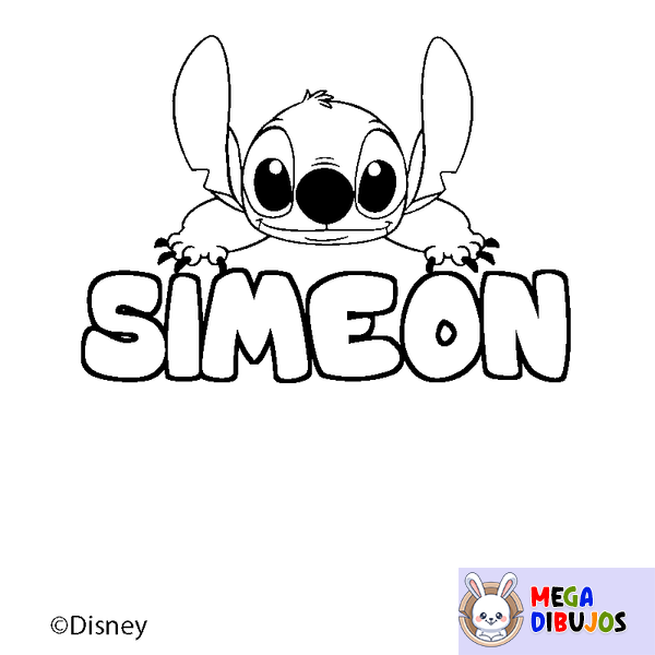 Coloraci&oacute;n del nombre SIMEON - decorado Stitch