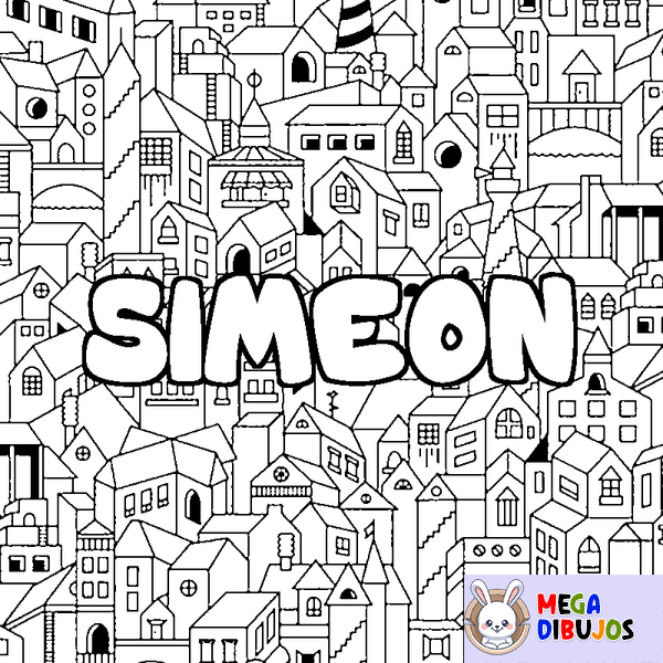 Coloraci&oacute;n del nombre SIMEON - decorado ciudad