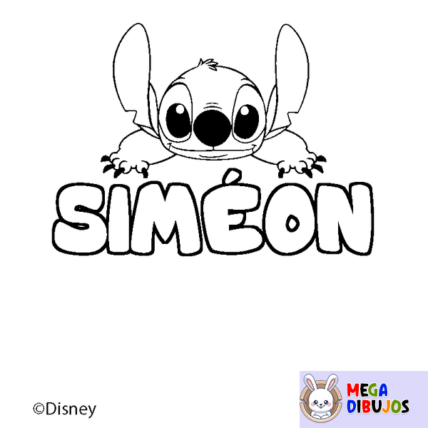 Coloraci&oacute;n del nombre SIM&Eacute;ON - decorado Stitch
