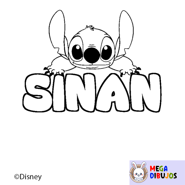 Coloraci&oacute;n del nombre SINAN - decorado Stitch