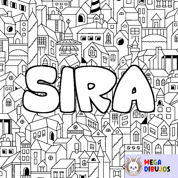 Coloraci&oacute;n del nombre SIRA - decorado ciudad