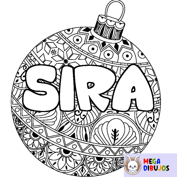 Coloraci&oacute;n del nombre SIRA - decorado bola de Navidad