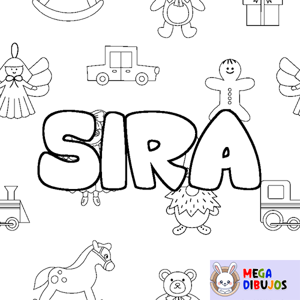 Coloraci&oacute;n del nombre SIRA - decorado juguetes