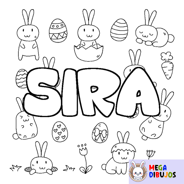 Coloraci&oacute;n del nombre SIRA - decorado Pascua