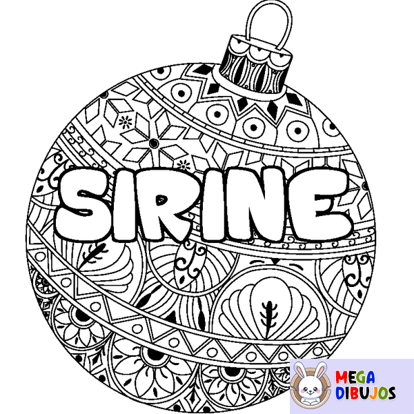 Coloraci&oacute;n del nombre SIRINE - decorado bola de Navidad