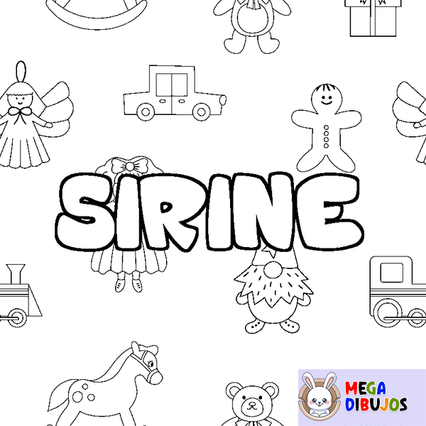 Coloraci&oacute;n del nombre SIRINE - decorado juguetes