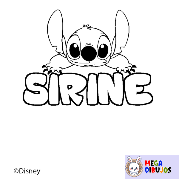 Coloraci&oacute;n del nombre SIRINE - decorado Stitch
