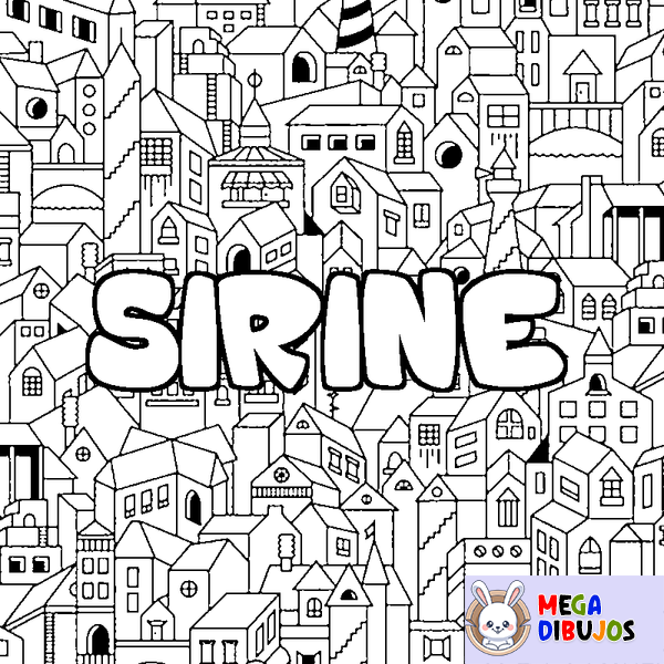 Coloraci&oacute;n del nombre SIRINE - decorado ciudad