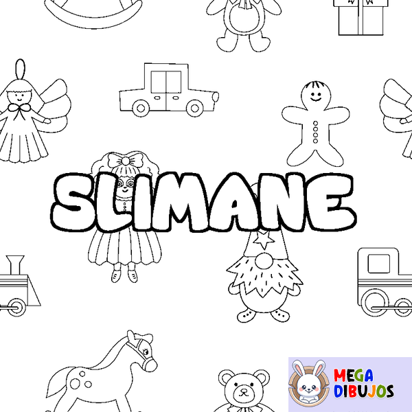 Coloraci&oacute;n del nombre SLIMANE - decorado juguetes