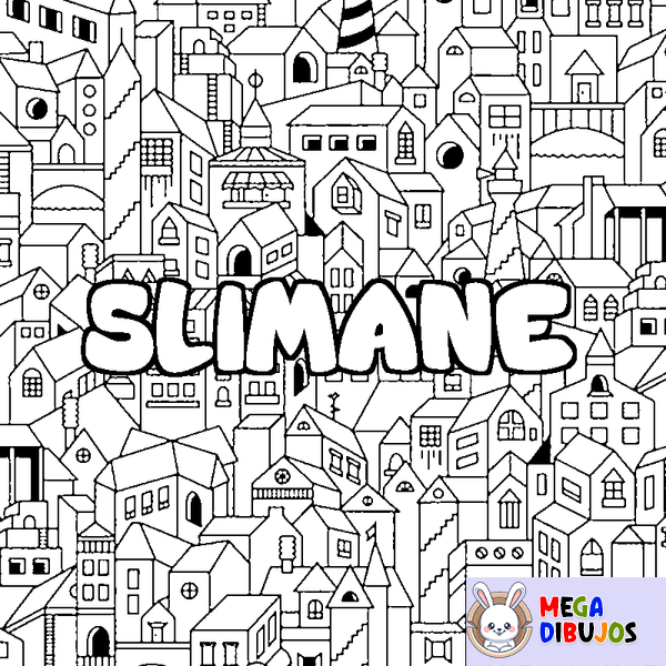 Coloraci&oacute;n del nombre SLIMANE - decorado ciudad
