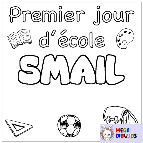 Coloraci&oacute;n del nombre SMAIL - decorado primer d&iacute;a de escuela