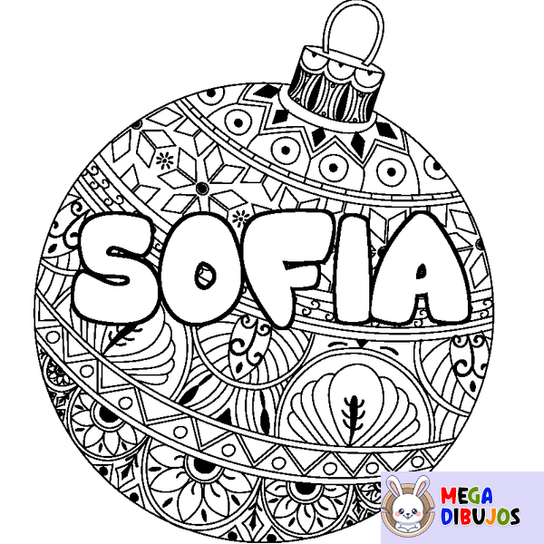 Coloraci&oacute;n del nombre SOFIA - decorado bola de Navidad