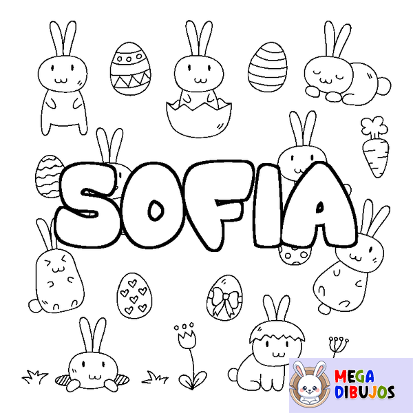 Coloraci&oacute;n del nombre SOFIA - decorado Pascua