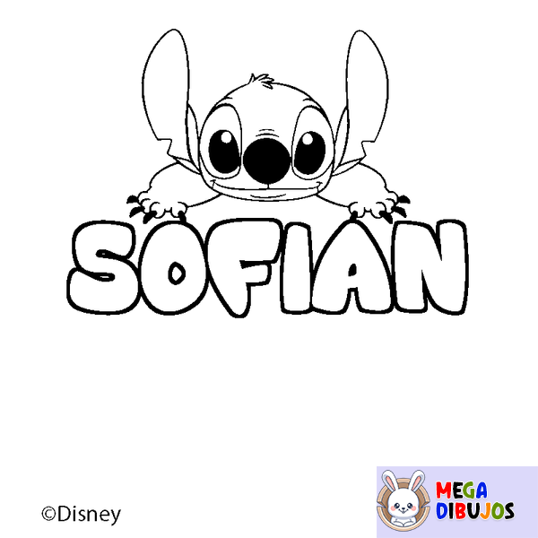 Coloraci&oacute;n del nombre SOFIAN - decorado Stitch