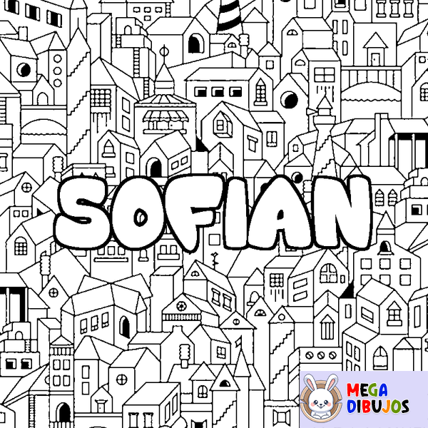 Coloraci&oacute;n del nombre SOFIAN - decorado ciudad