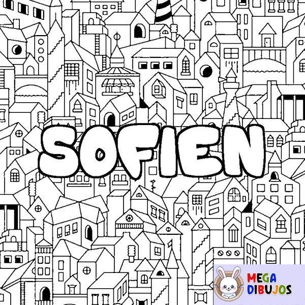 Coloraci&oacute;n del nombre SOFIEN - decorado ciudad
