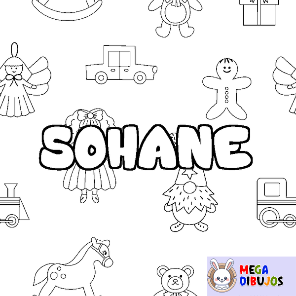 Coloraci&oacute;n del nombre SOHANE - decorado juguetes