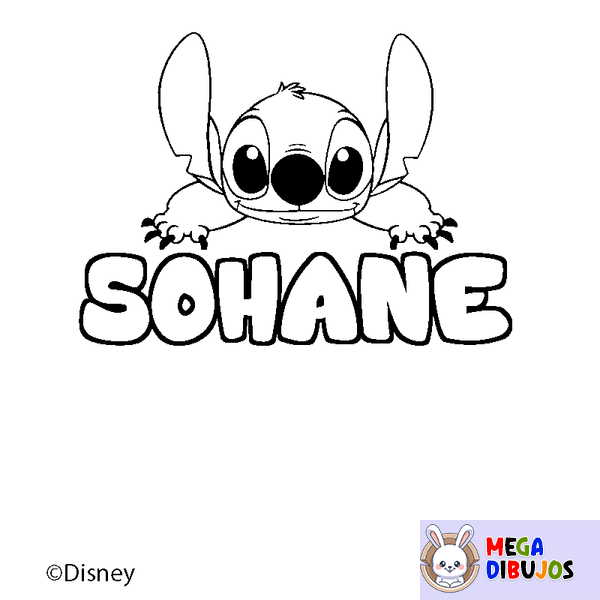Coloraci&oacute;n del nombre SOHANE - decorado Stitch