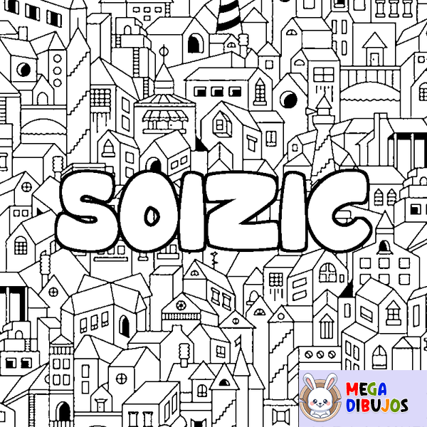 Coloraci&oacute;n del nombre SOIZIC - decorado ciudad