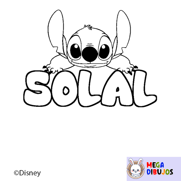 Coloraci&oacute;n del nombre SOLAL - decorado Stitch
