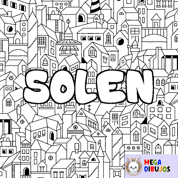 Coloraci&oacute;n del nombre SOLEN - decorado ciudad