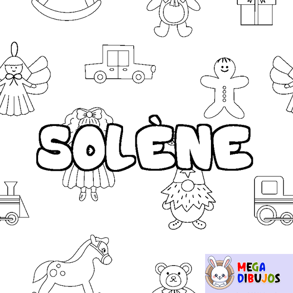 Coloraci&oacute;n del nombre SOL&Egrave;NE - decorado juguetes