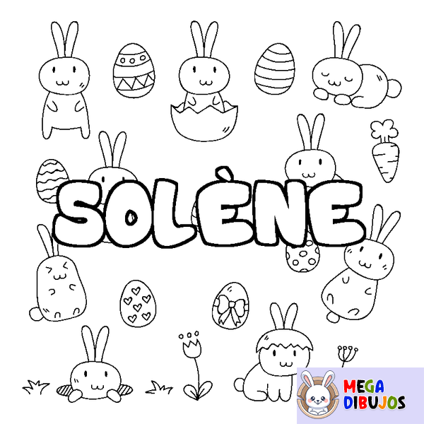 Coloraci&oacute;n del nombre SOL&Egrave;NE - decorado Pascua