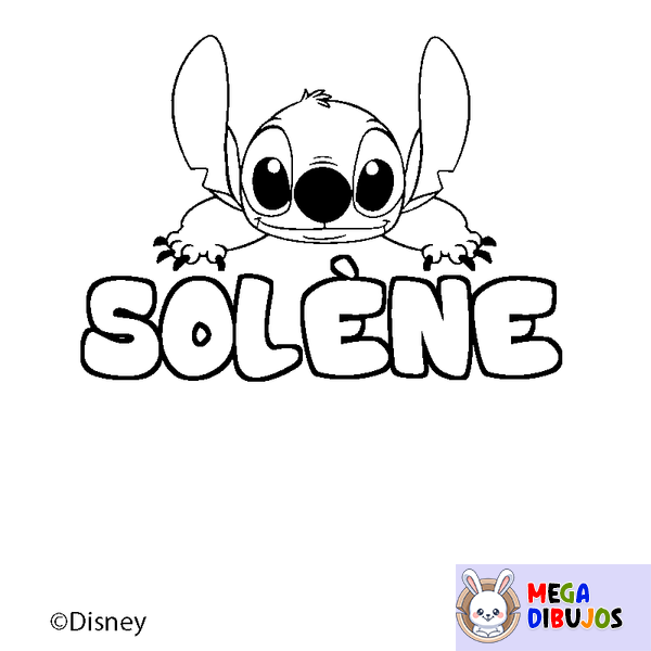 Coloraci&oacute;n del nombre SOL&Egrave;NE - decorado Stitch