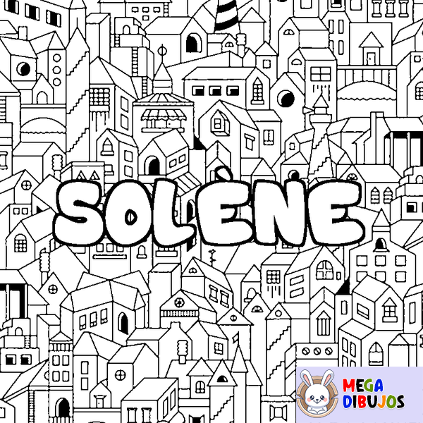 Coloraci&oacute;n del nombre SOL&Egrave;NE - decorado ciudad