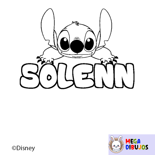 Coloraci&oacute;n del nombre SOLENN - decorado Stitch
