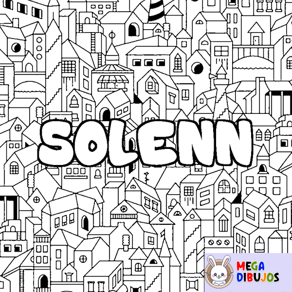 Coloraci&oacute;n del nombre SOLENN - decorado ciudad