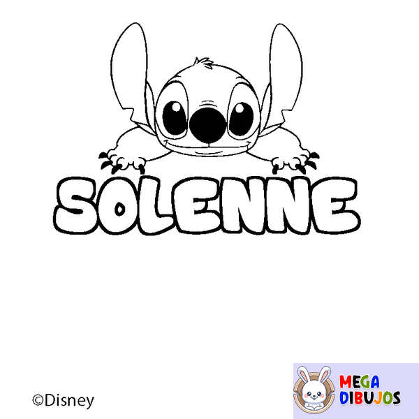 Coloraci&oacute;n del nombre SOLENNE - decorado Stitch