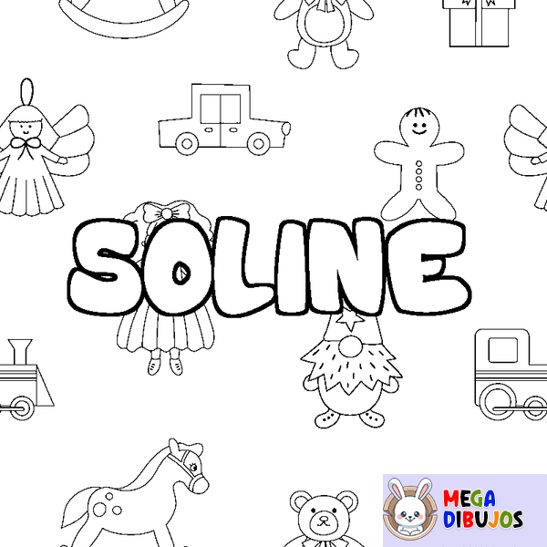 Coloraci&oacute;n del nombre SOLINE - decorado juguetes
