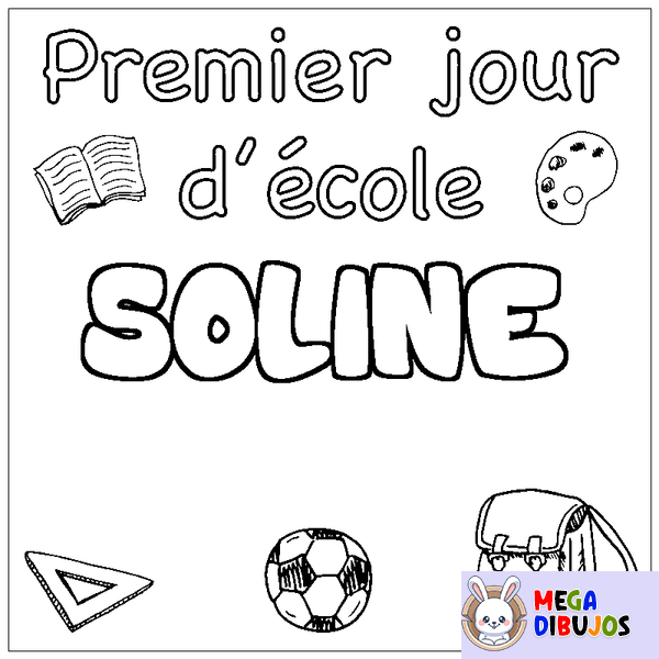 Coloraci&oacute;n del nombre SOLINE - decorado primer d&iacute;a de escuela