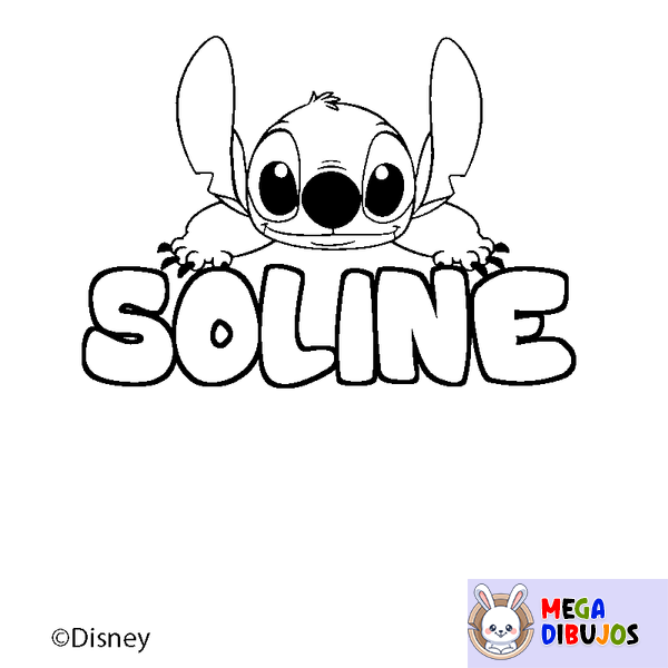 Coloraci&oacute;n del nombre SOLINE - decorado Stitch