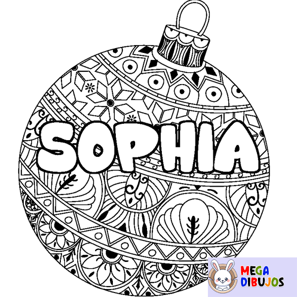 Coloraci&oacute;n del nombre SOPHIA - decorado bola de Navidad