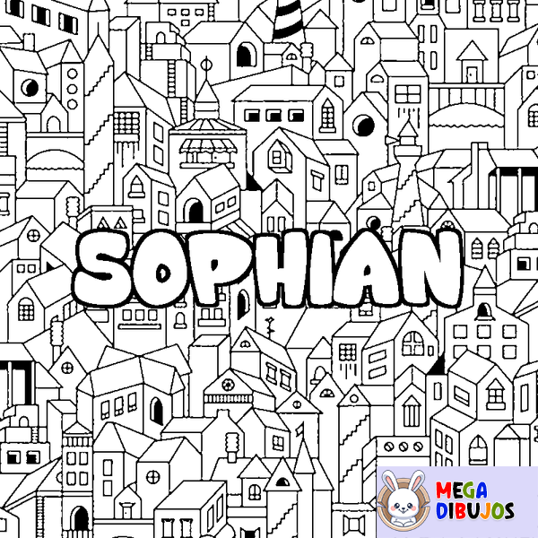 Coloraci&oacute;n del nombre SOPHIAN - decorado ciudad