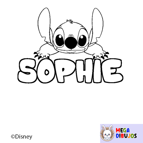 Coloraci&oacute;n del nombre SOPHIE - decorado Stitch
