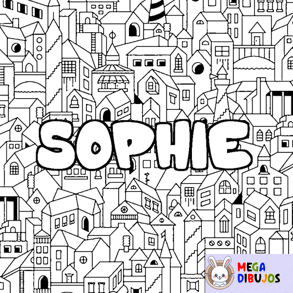 Coloraci&oacute;n del nombre SOPHIE - decorado ciudad