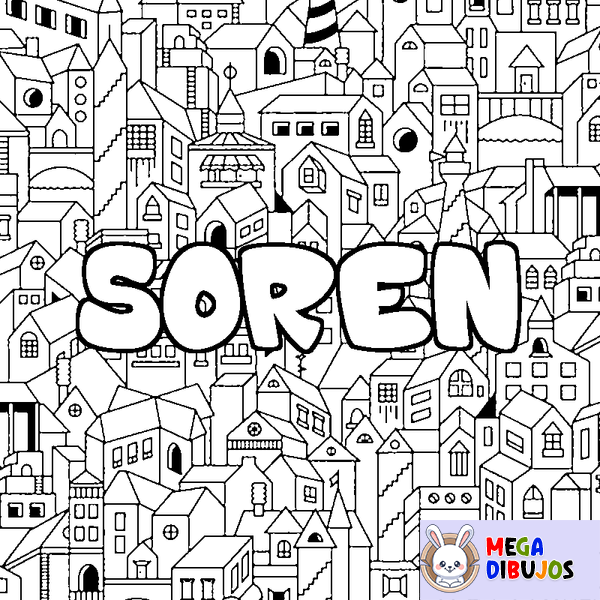 Coloraci&oacute;n del nombre SOREN - decorado ciudad