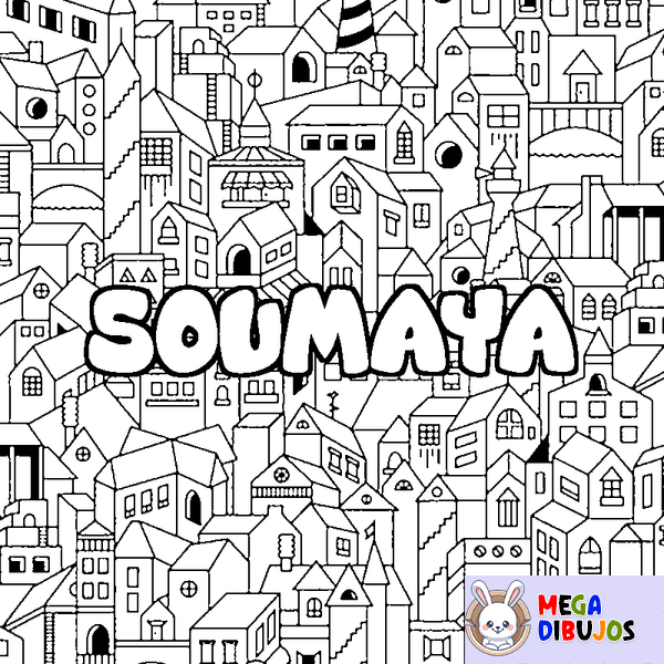 Coloraci&oacute;n del nombre SOUMAYA - decorado ciudad