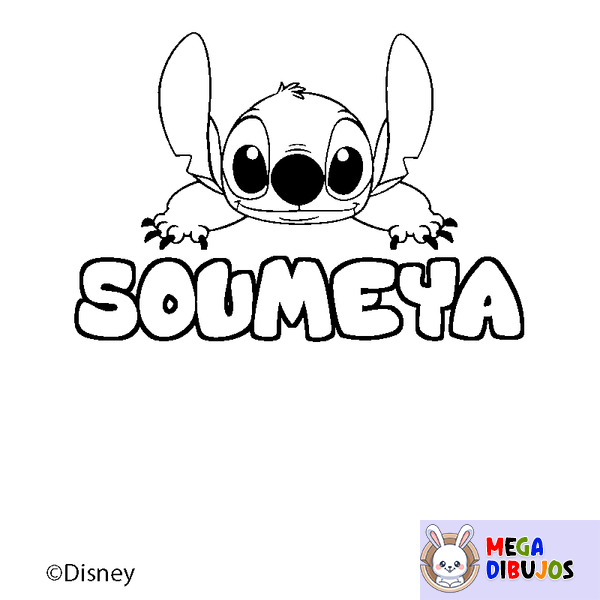 Coloraci&oacute;n del nombre SOUMEYA - decorado Stitch