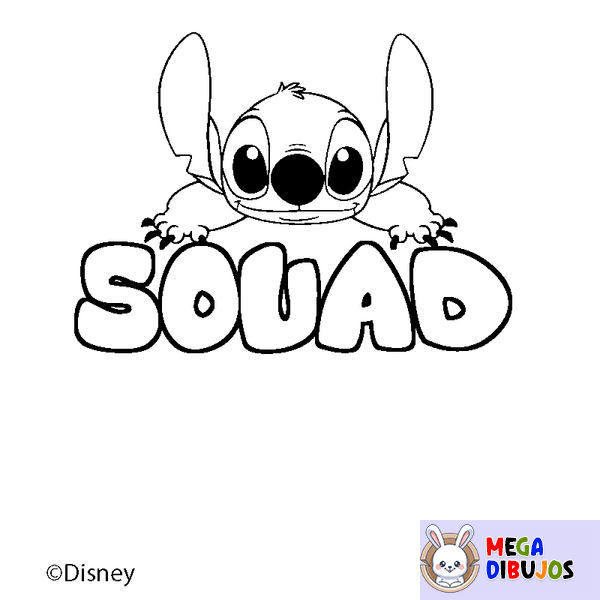 Coloraci&oacute;n del nombre SOUAD - decorado Stitch