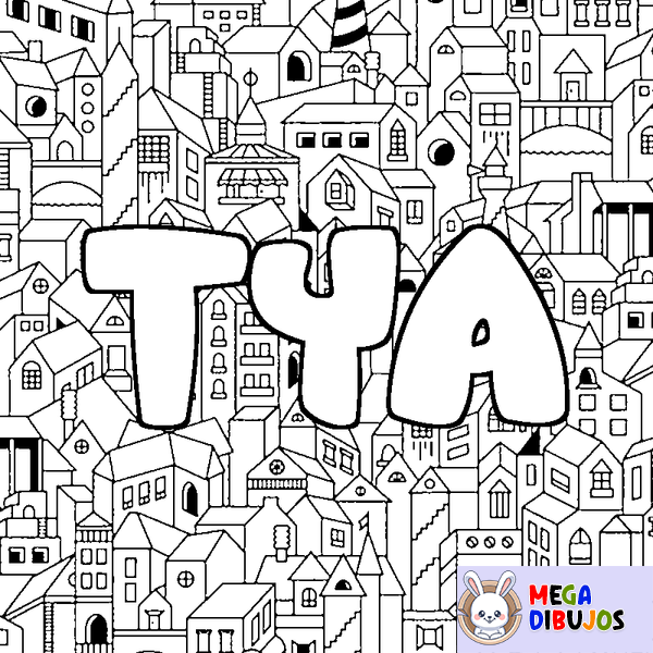 Coloraci&oacute;n del nombre TYA - decorado ciudad
