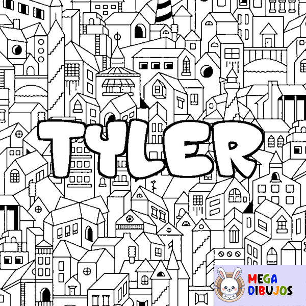 Coloraci&oacute;n del nombre TYLER - decorado ciudad