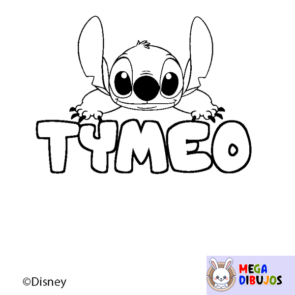 Coloraci&oacute;n del nombre TYMEO - decorado Stitch