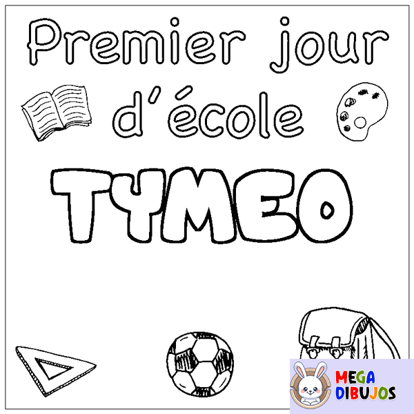 Coloraci&oacute;n del nombre TYMEO - decorado primer d&iacute;a de escuela