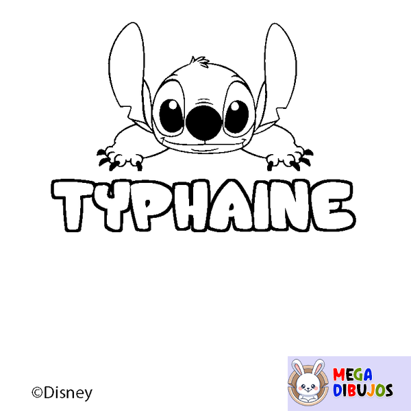 Coloraci&oacute;n del nombre TYPHAINE - decorado Stitch