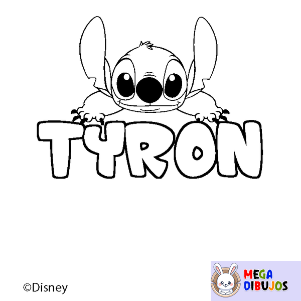 Coloraci&oacute;n del nombre TYRON - decorado Stitch